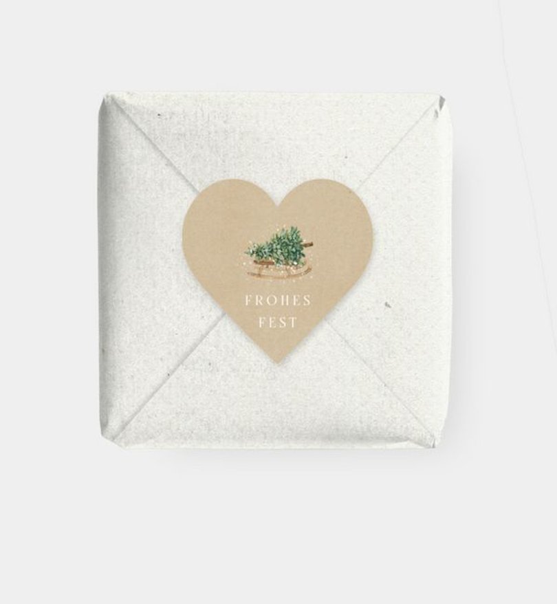 Geschenkaufkleber Geschäftlich Schneefall · Vintage