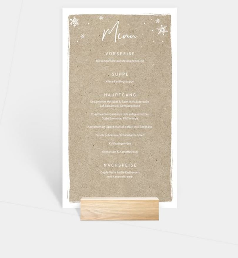 Menükarte weihnachten/privat/menuekarte/occasion Winterly Frame · Crafty