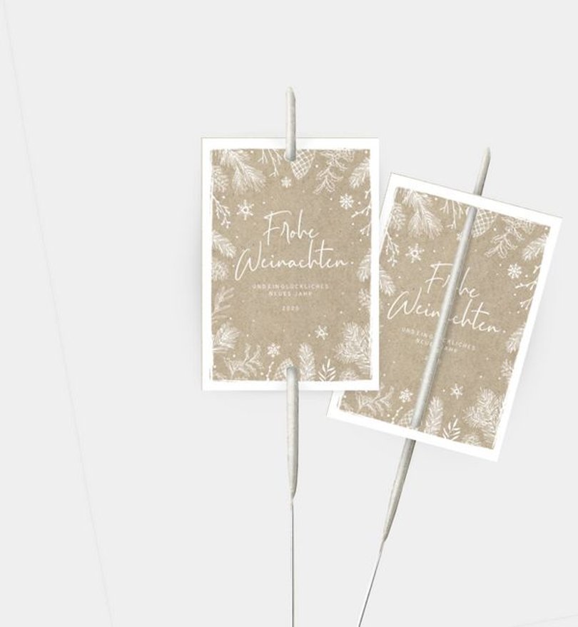 Wunderkerzenetikett Weihnachten Winterly Frame · Crafty
