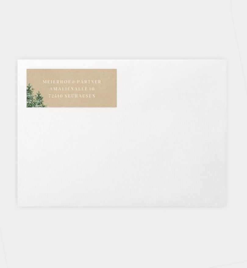 Absenderaufkleber Weihnachten Geschäftlich Schneefall · Vintage