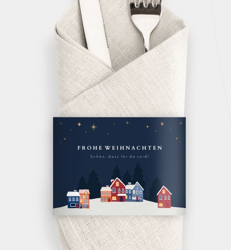 Besteck Servietten-Zubehör Weihnachten Geschäftlich Winternacht