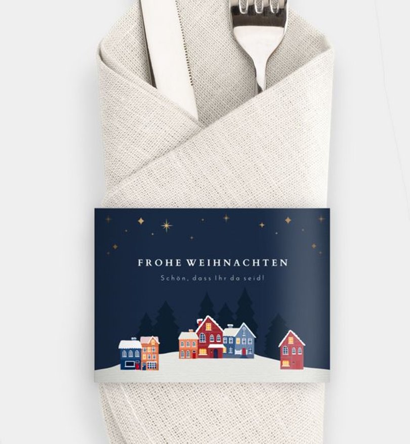 Besteck Servietten-Zubehör Geschäftlich Winternacht