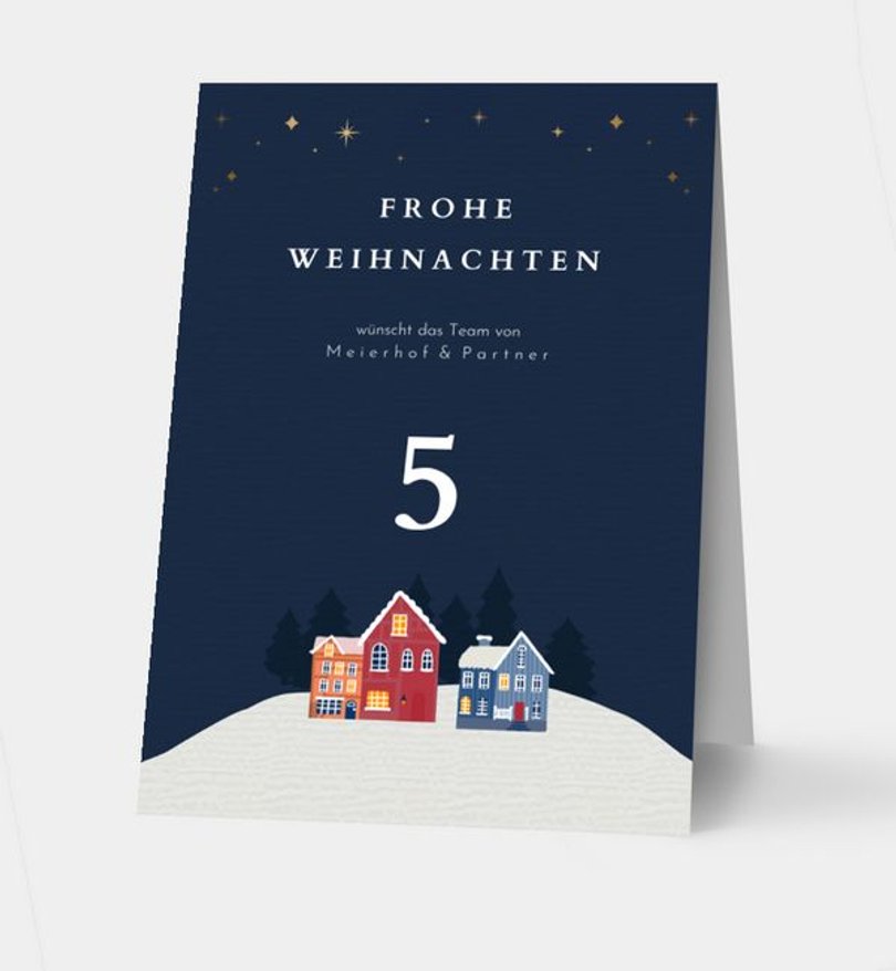 Tischnummer Geschäftlich Winternacht