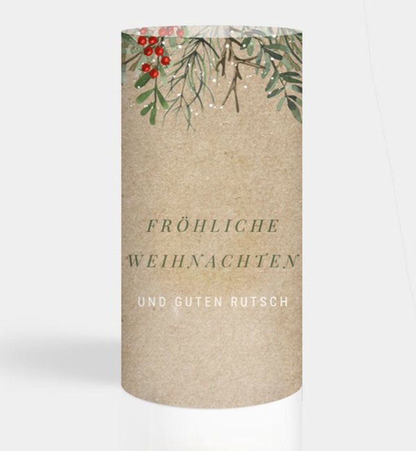 Windlichtkarte Geschäftlich Tannennadeln