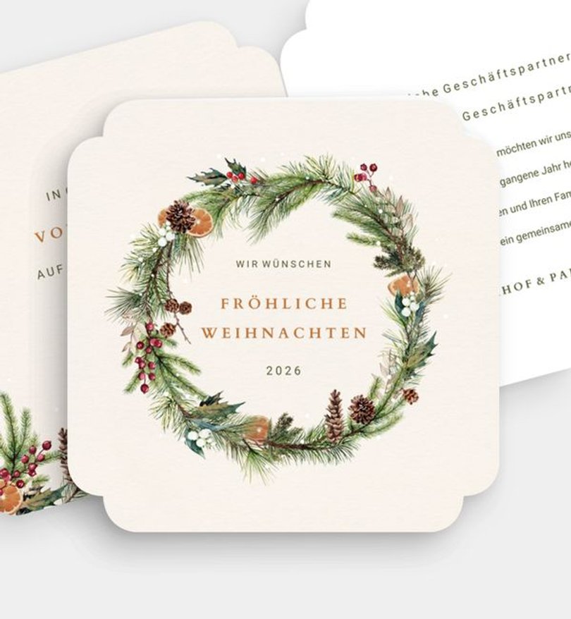 Weihnachtskarte Weihnachten geschäftlich Klassischer Kranz