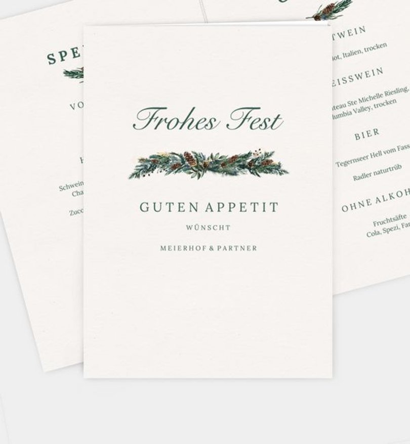 Menükarte Geschäftlich Voller Weihnachtsfreude