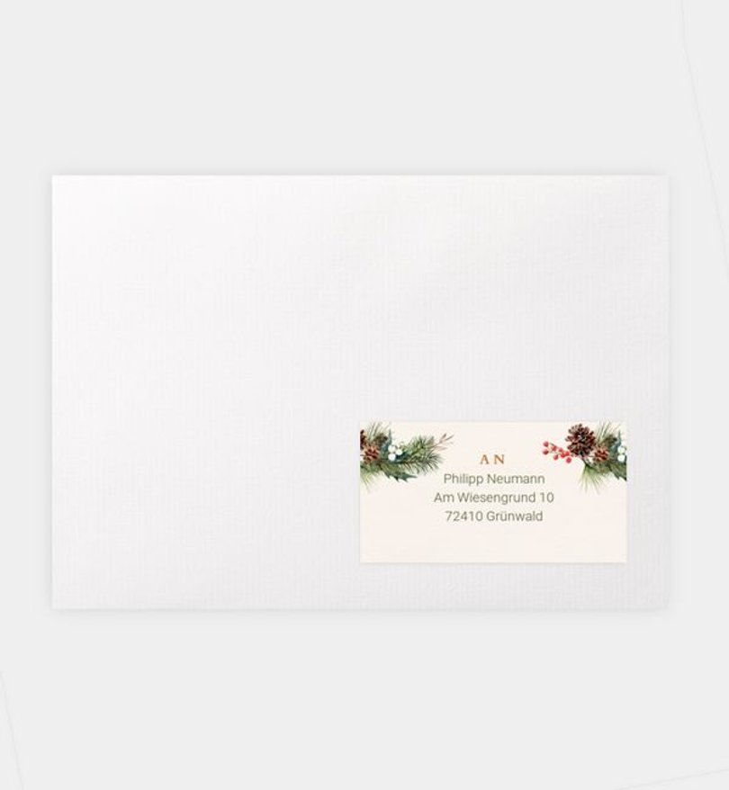 Empfängeraufkleber Geschäftlich Klassischer Kranz