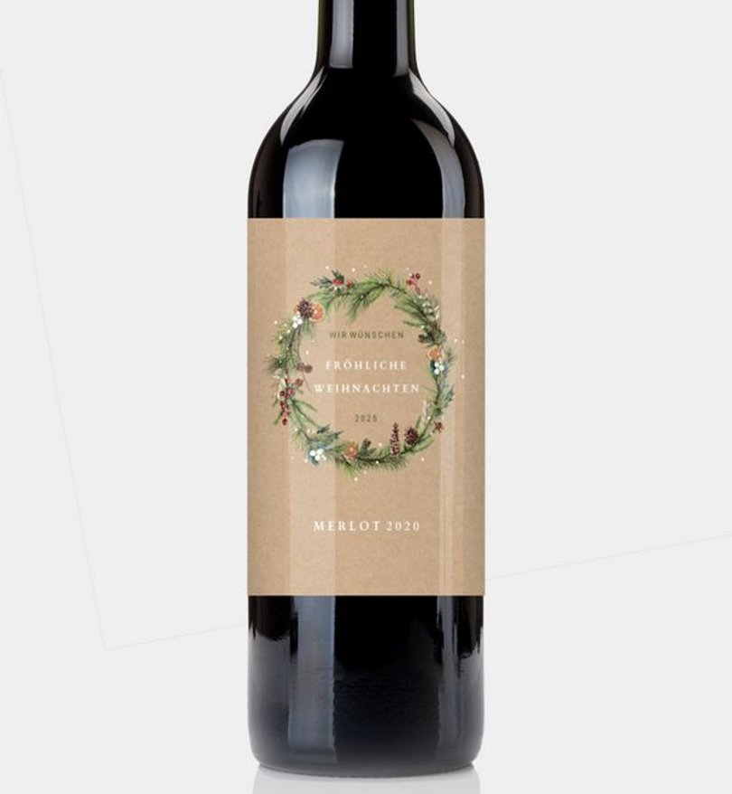 Flaschenetikett Geschäftlich Klassischer Kranz