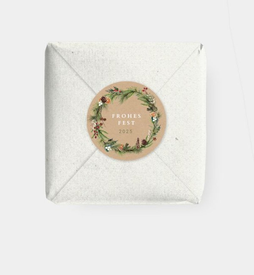 Geschenkaufkleber Geschäftlich Klassischer Kranz