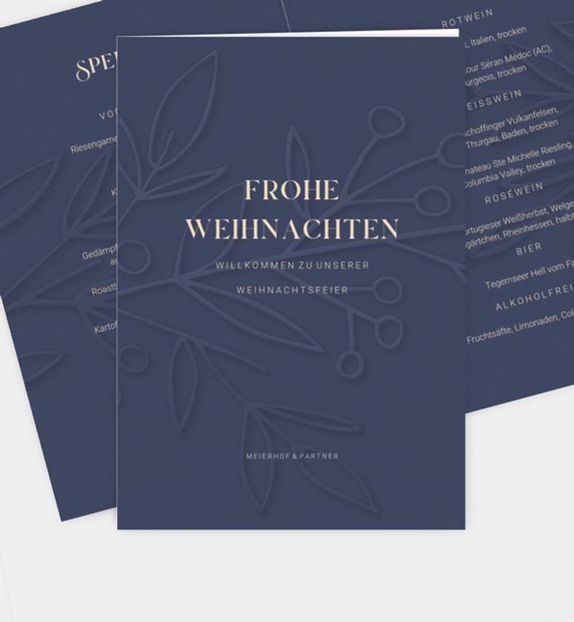 Menükarte Geschäftlich Festive Elegance