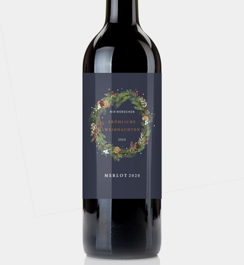 Flaschenetikett Geschäftlich Klassischer Kranz