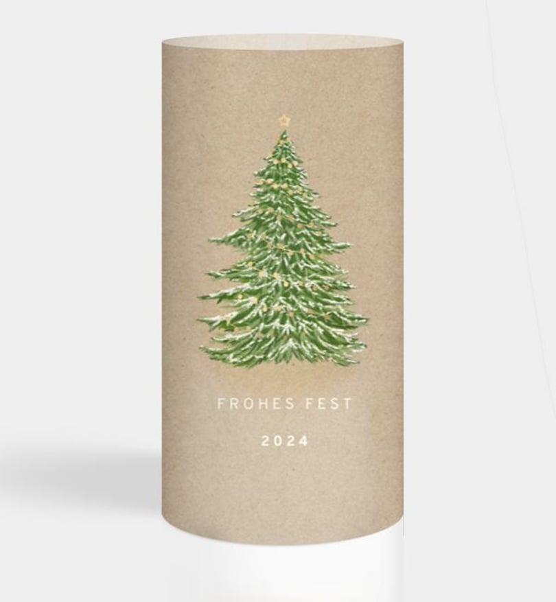 Windlichtkarte Weihnachten Geschäftlich Weihnachtsbaum · Vintage