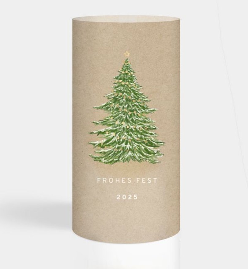 Windlichtkarte Geschäftlich Weihnachtsbaum · Vintage