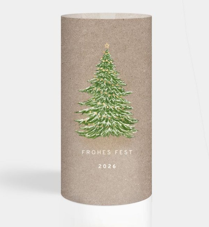 Windlichtkarte Geschäftlich Weihnachtsbaum · Vintage