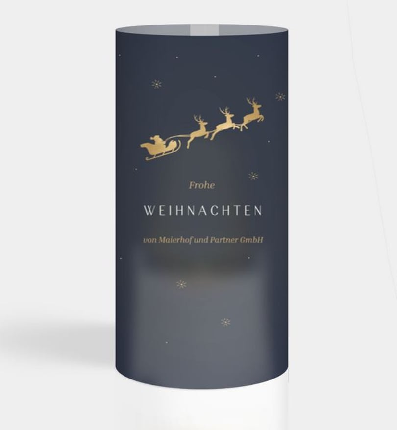Windlichtkarte Weihnachten Geschäftlich Weihnachtsschlitten