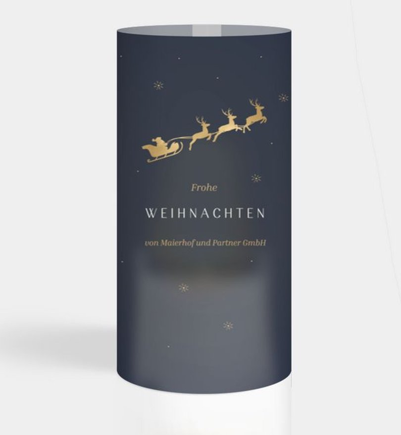 Windlichtkarte Geschäftlich Weihnachtsschlitten