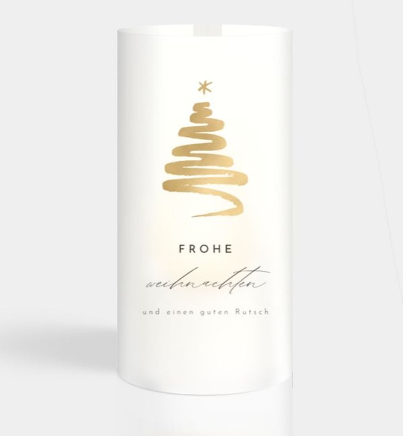 Windlichtkarte Weihnachten Geschäftlich Golden Tree