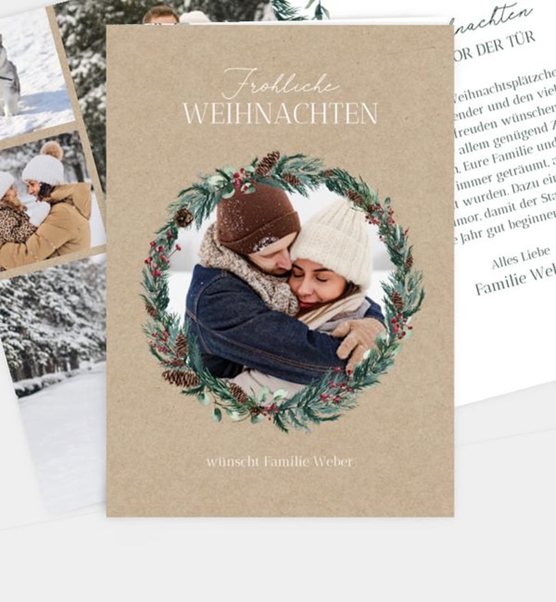 Weihnachtskarte Weihnachten/Privat Adventskranz