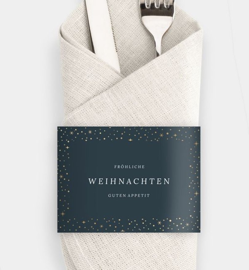 Besteck Servietten-Zubehör Weihnachten Glitzerwelt