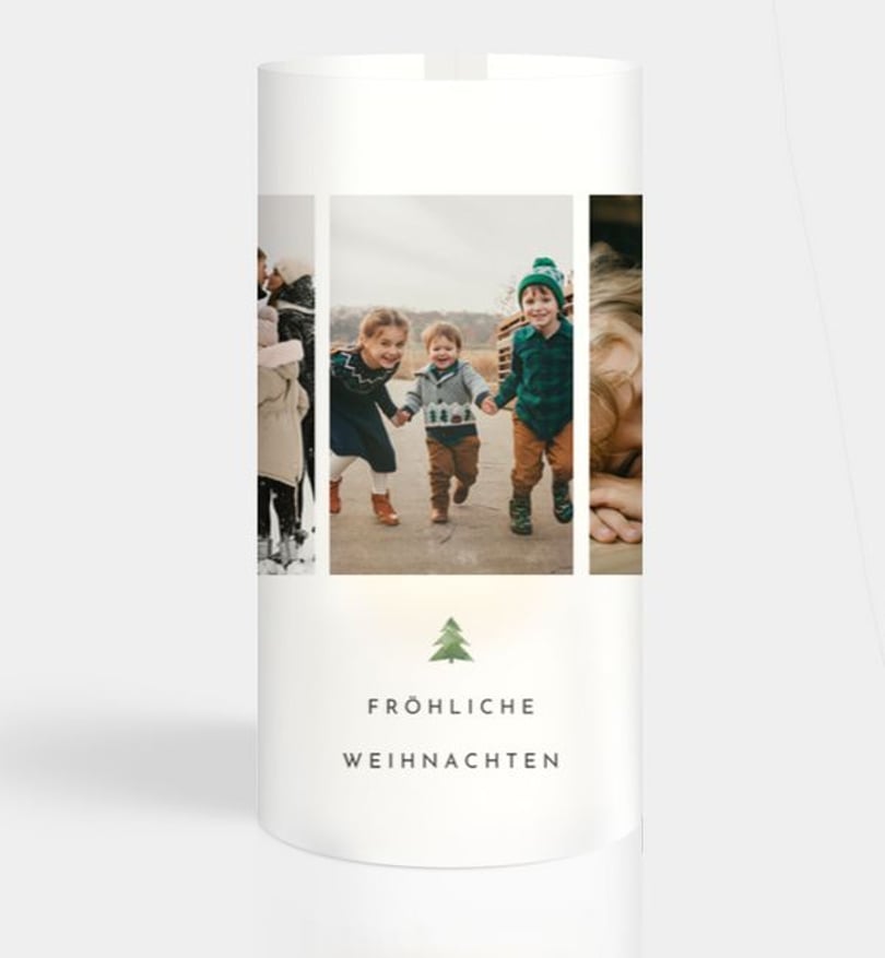 Windlichtkarte Weihnachten Privat Kleiner Baum