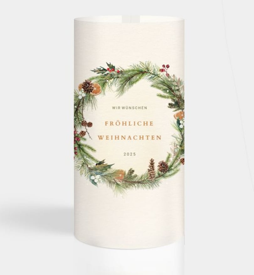 Windlichtkarte Geschäftlich Klassischer Kranz