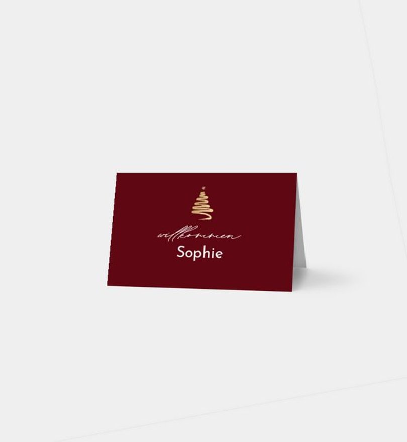 Tischkarte Weihnachten Golden Tree · Classic