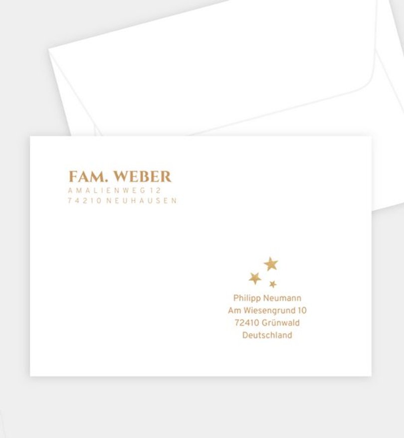 Briefumschlag Weihnachten Sternschweif