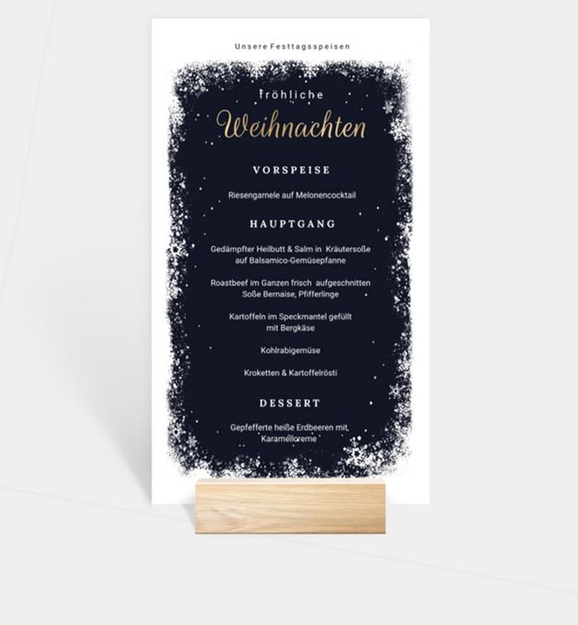 Menükarte weihnachten/privat/menuekarte/occasion Schneerand