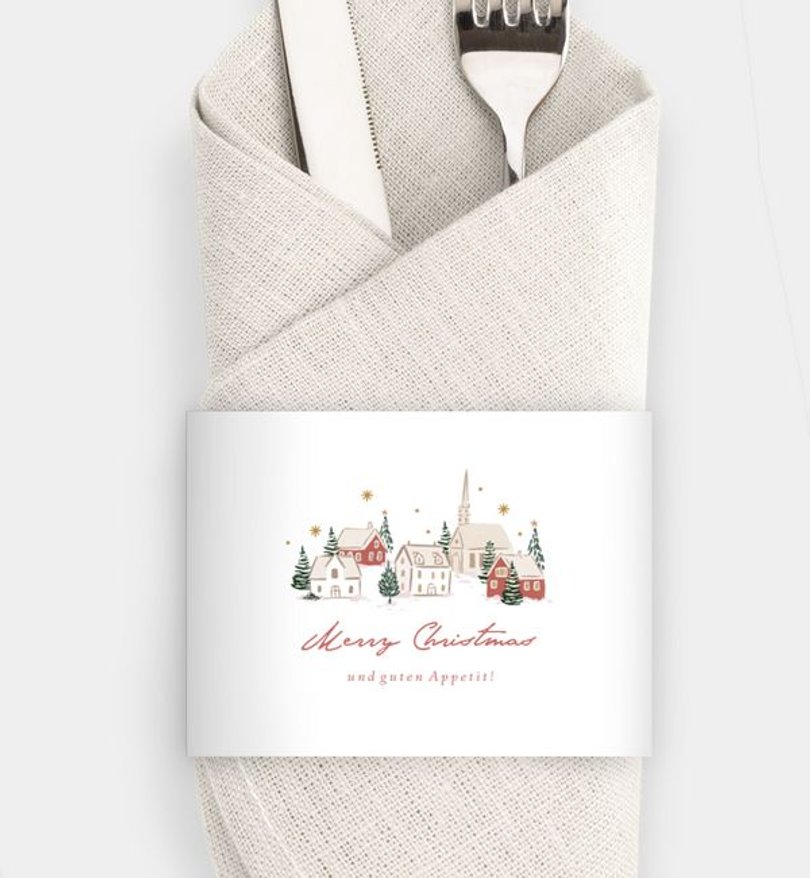 Besteck Servietten-Zubehör Weihnachten Winterdorf