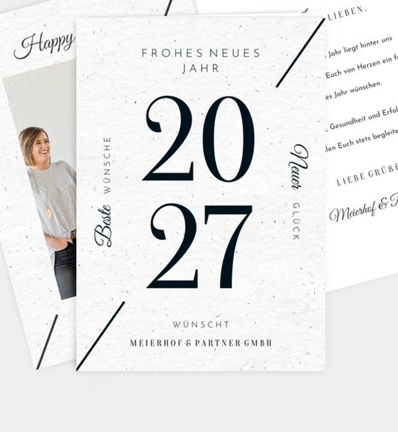 Neujahrskarte Geschäftlich Modern Typo · Vintage
