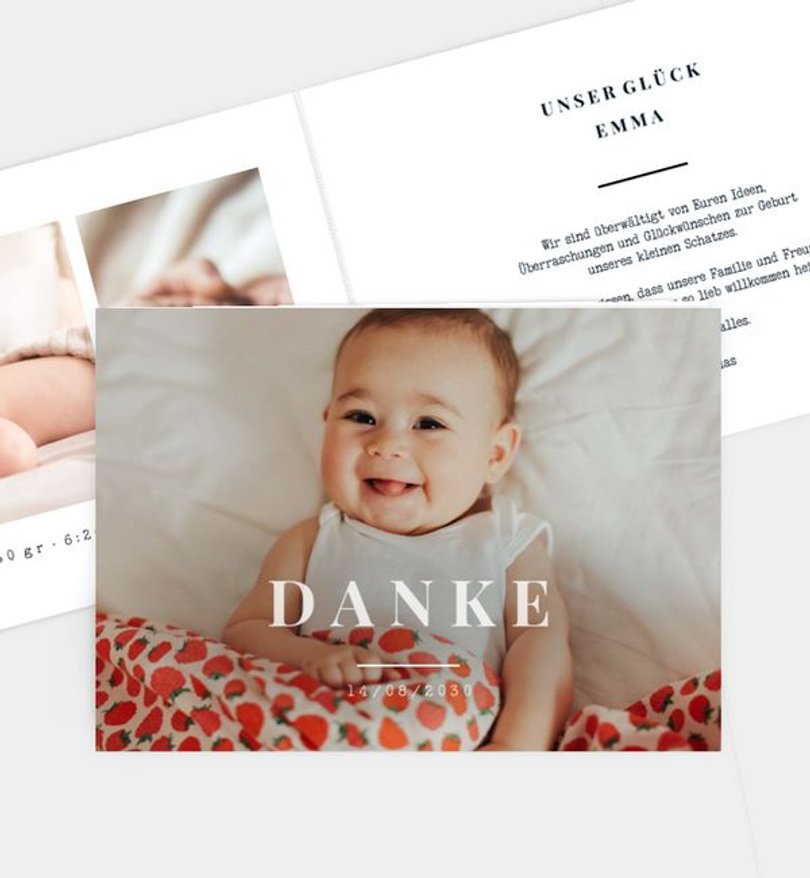 Dankeskarte Geburt Familienliebe