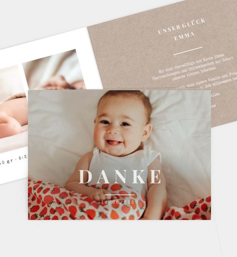 Dankeskarte Geburt Familienliebe