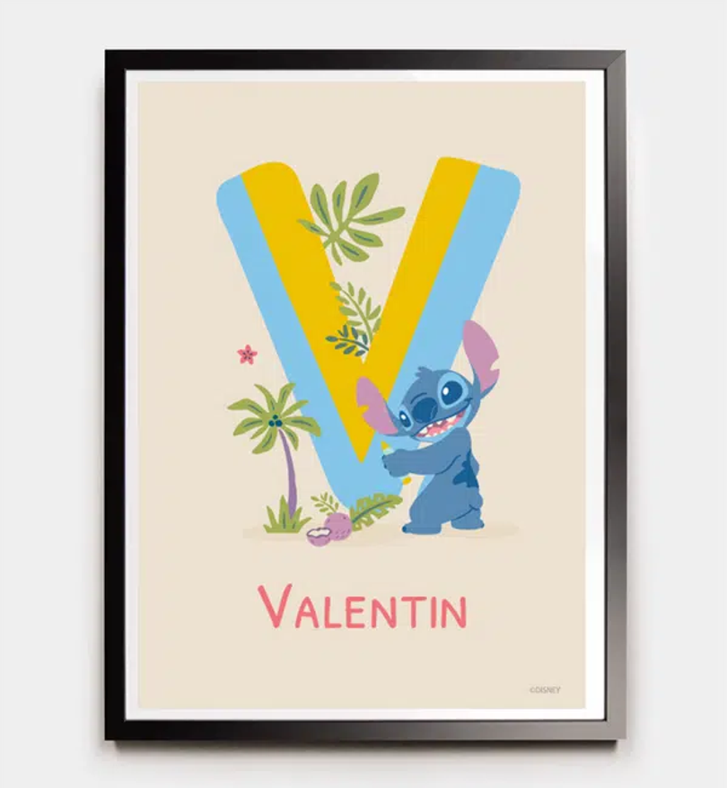 Stitch · Buchstabe V mit Namen