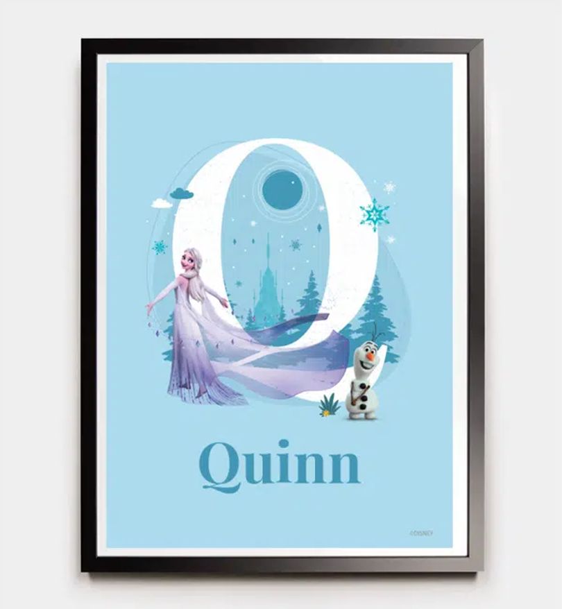 Frozen · Buchstabe Q mit Namen