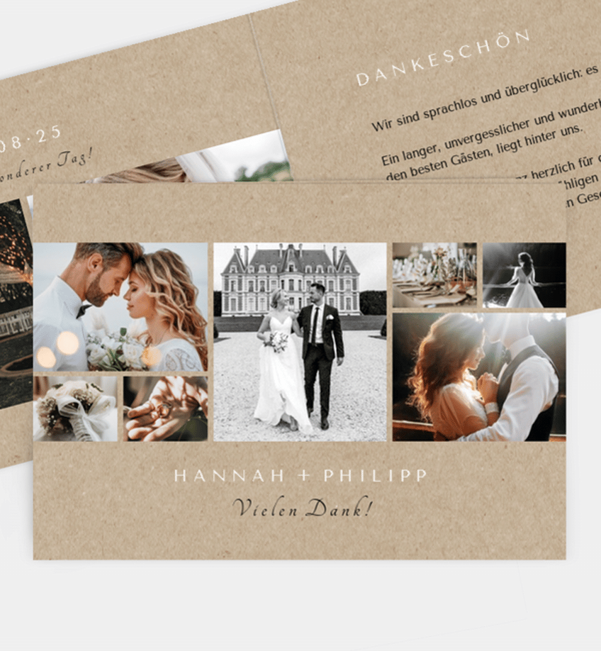 Dankeskarte Classic Wedding Crafty