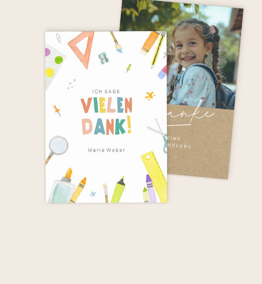 Dankeskarten zur Einschulung