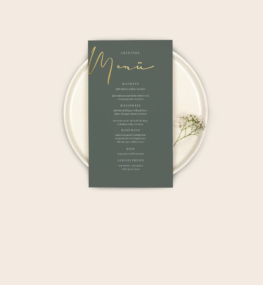 Menükarten Hochzeit