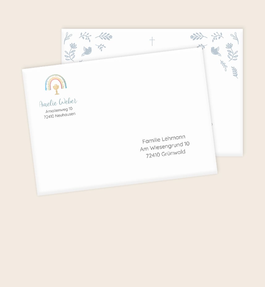 Briefumschläge mit Design zur Kommunion