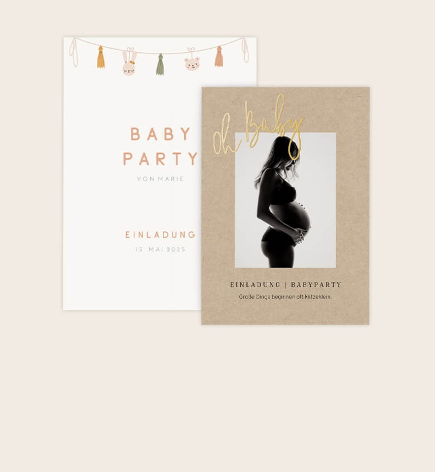 Karten für die Babyshower Party