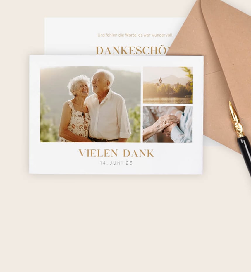 Dankeskarten zur Goldenen Hochzeit