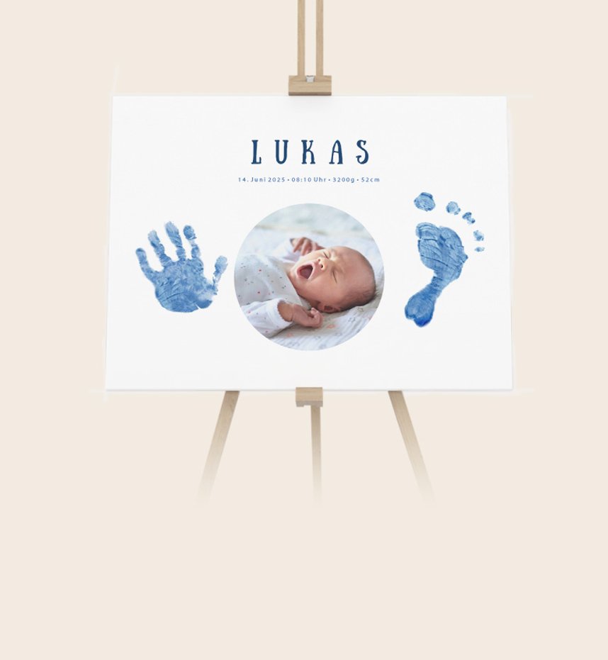Leinwände mit Baby Hand- und Fussabdrücken