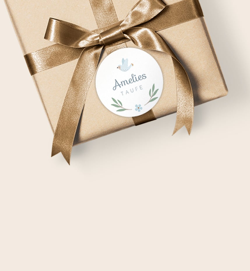 Geschenkaufkleber Taufe