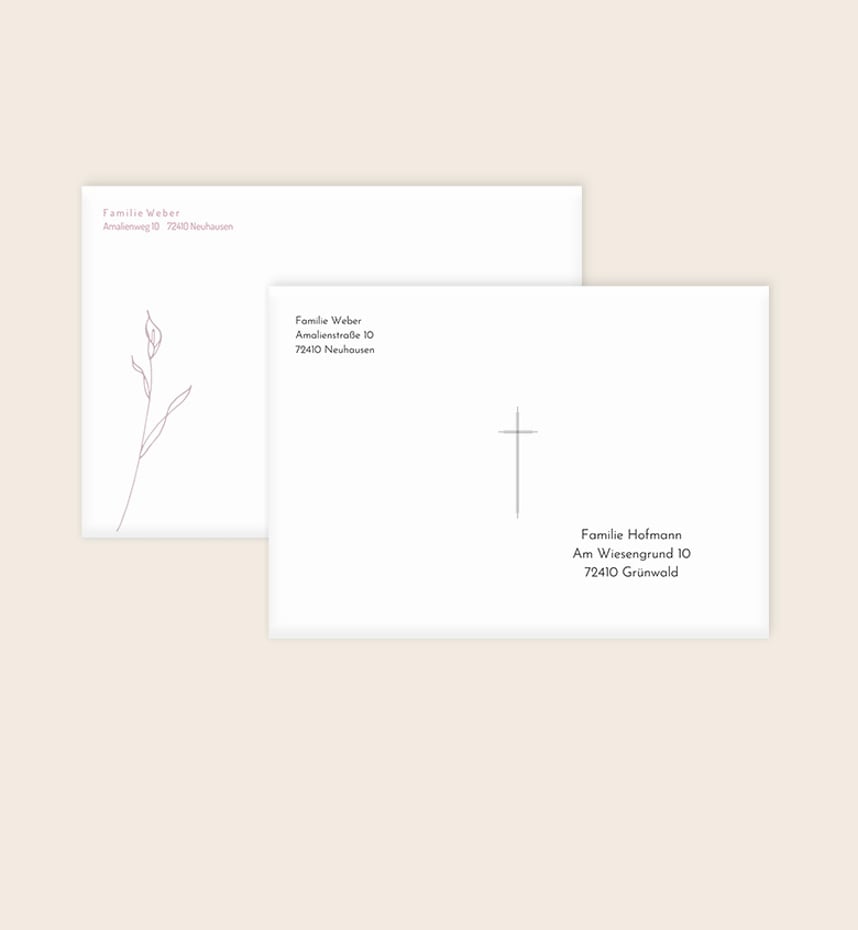 Trauer Briefumschläge mit eigenem Design