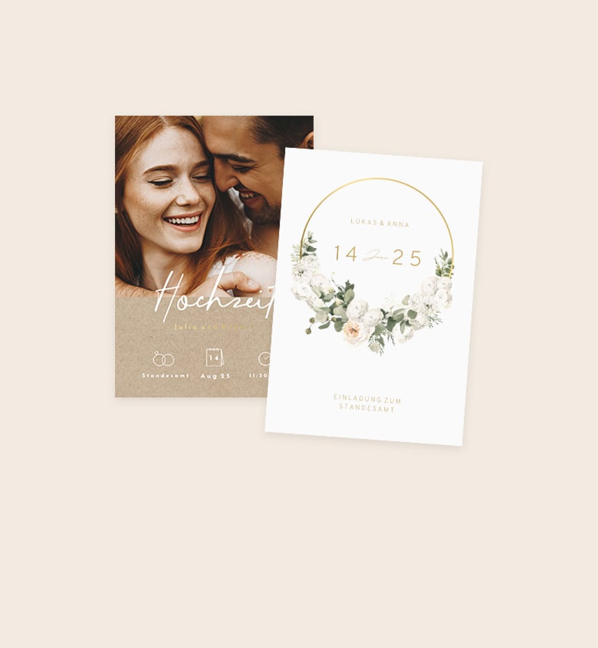 Standesamtliche Hochzeitseinladungen