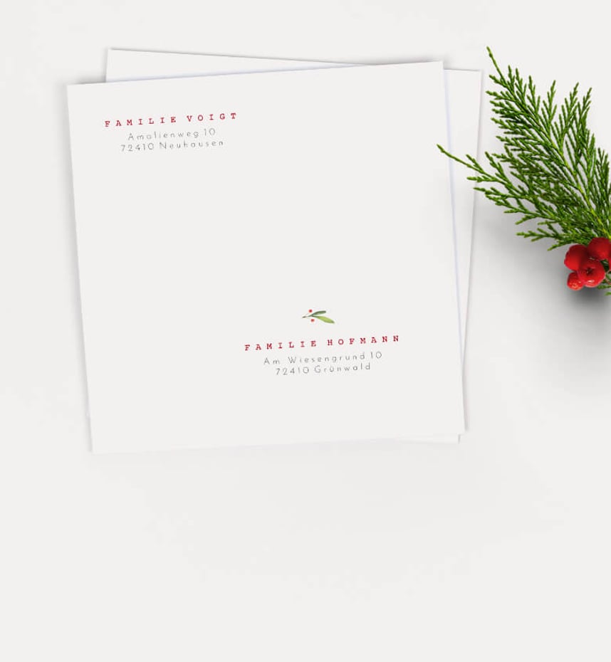 Briefumschlaege Weihnachtskarten