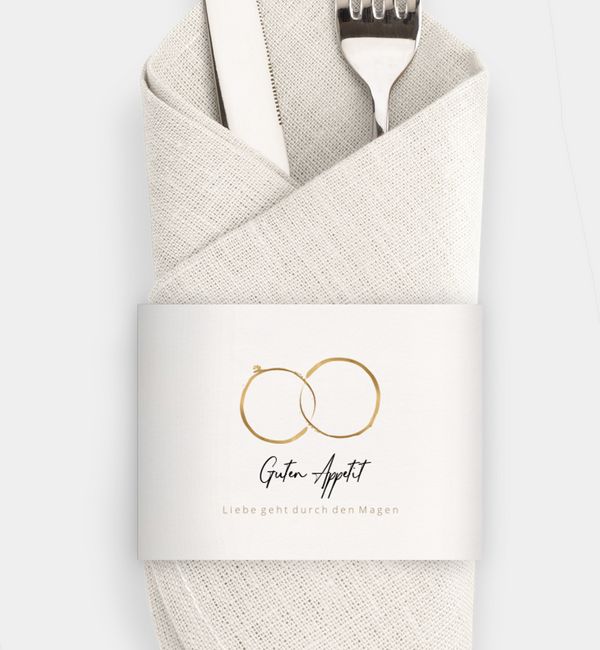 Serviettenbanderole Hochzeit im Design