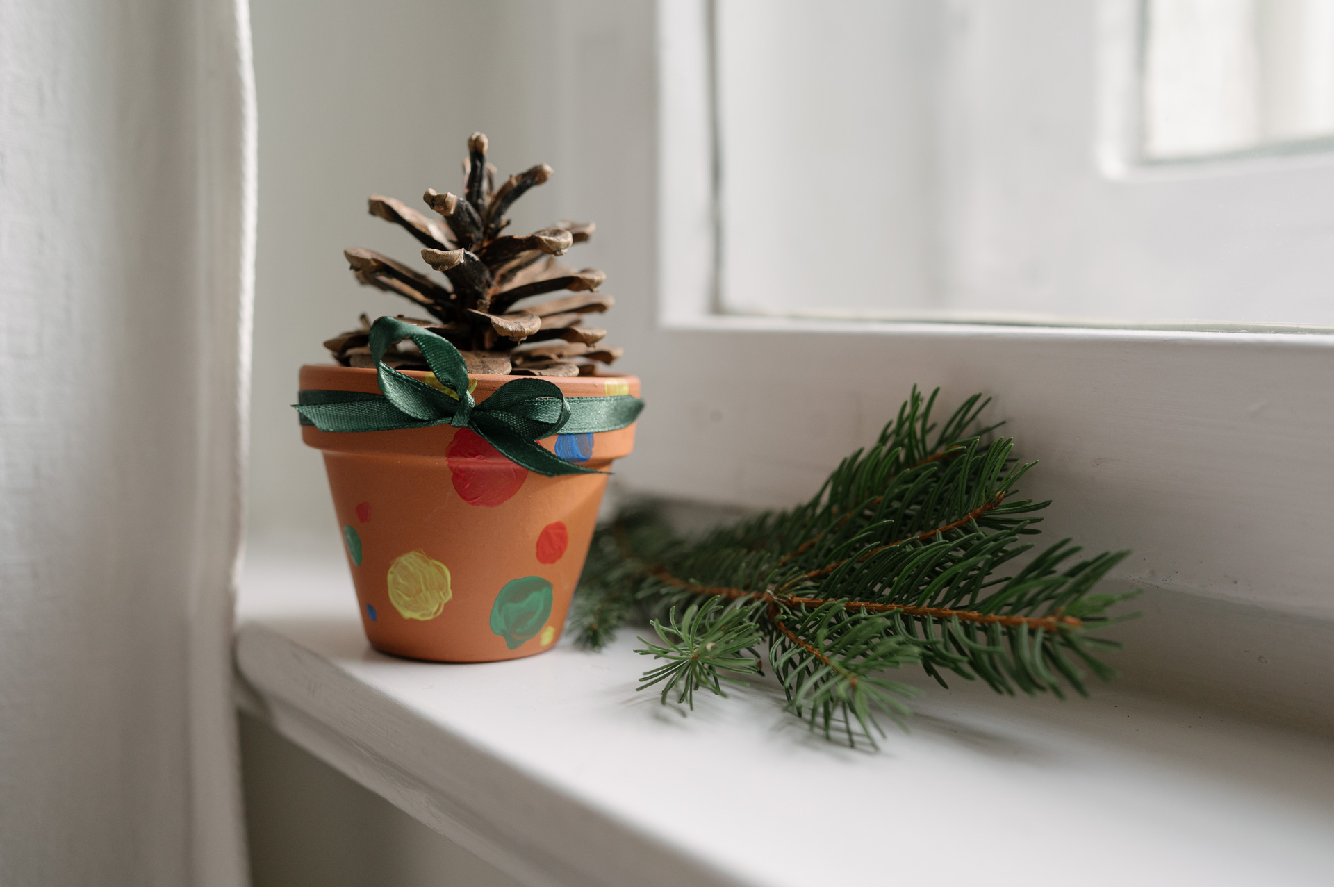 Kinderbasteln Tontopf Baum
