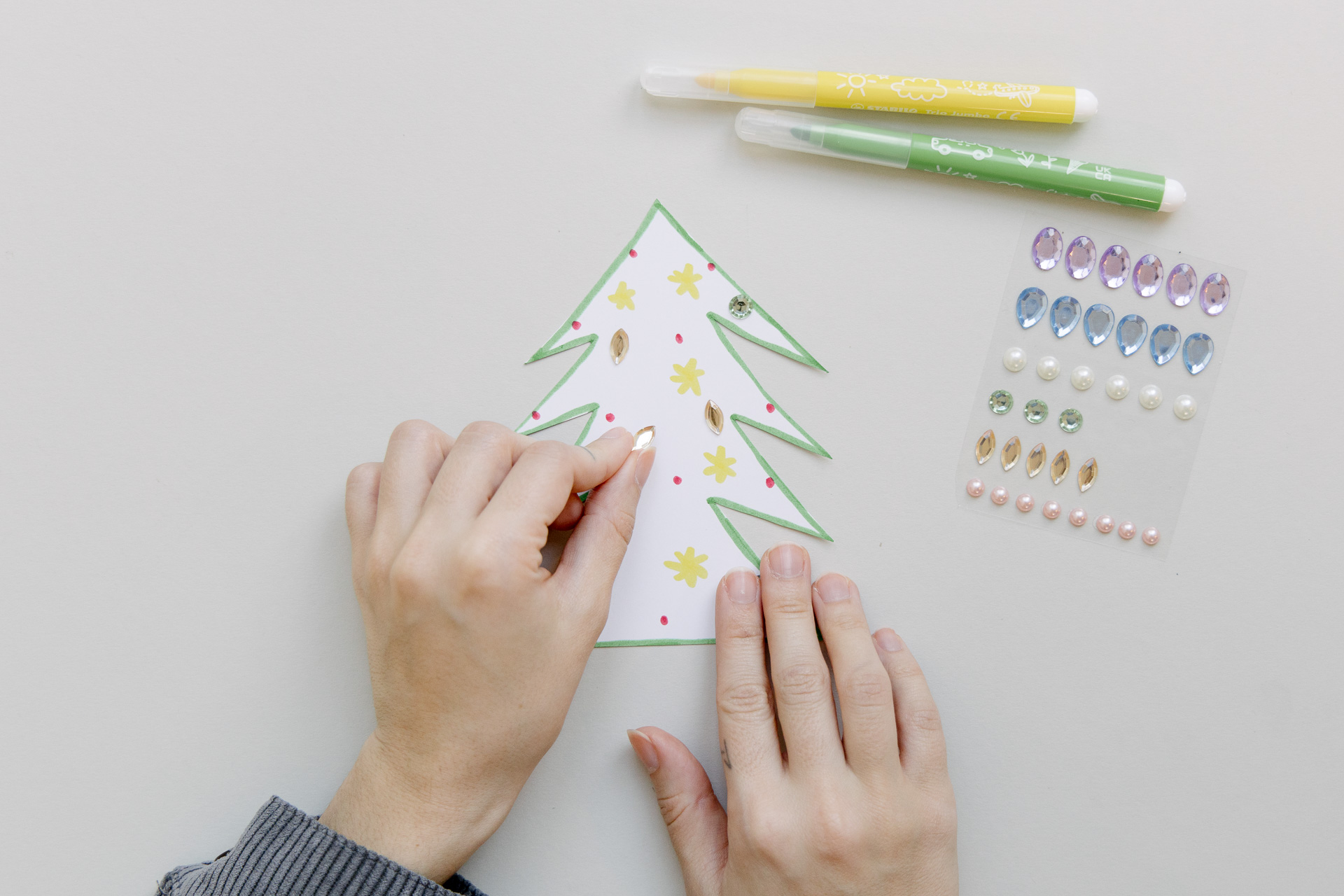 Kinderbasteln Tannenbaum Weihnachten