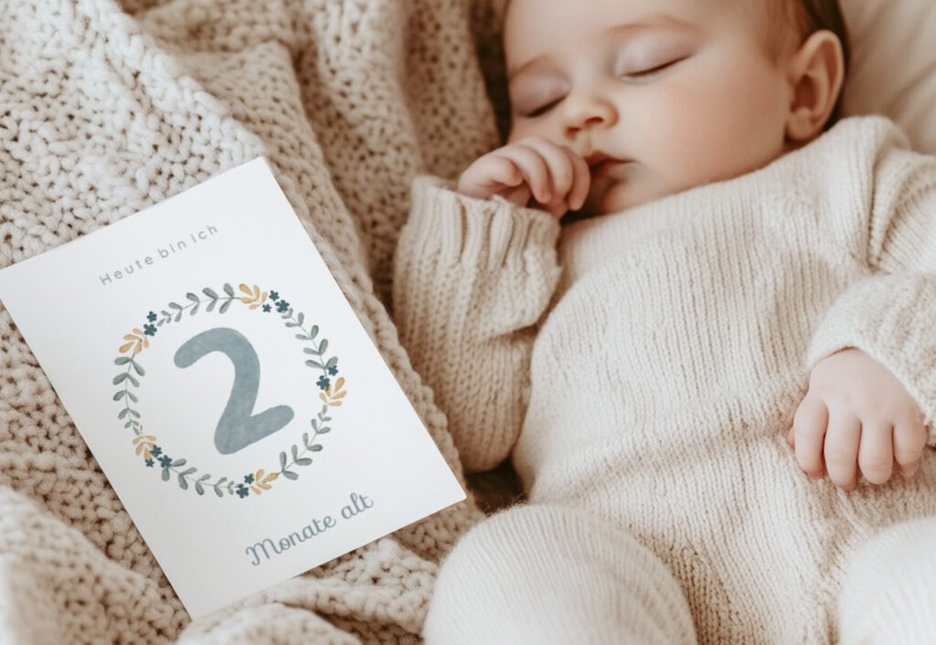 Baby schläft, Meilensteinkarte