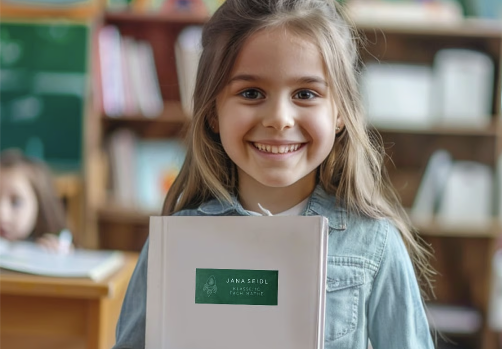 Namensaufkleber für die Einschulung